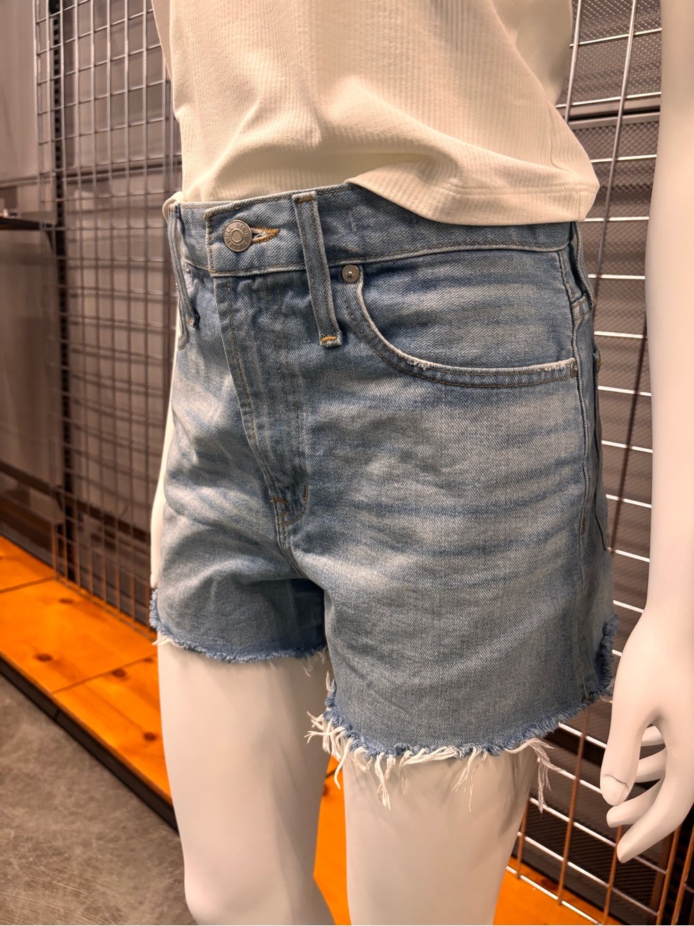 Madewell High-Rise Light Blue Denim Cutoff Shorts